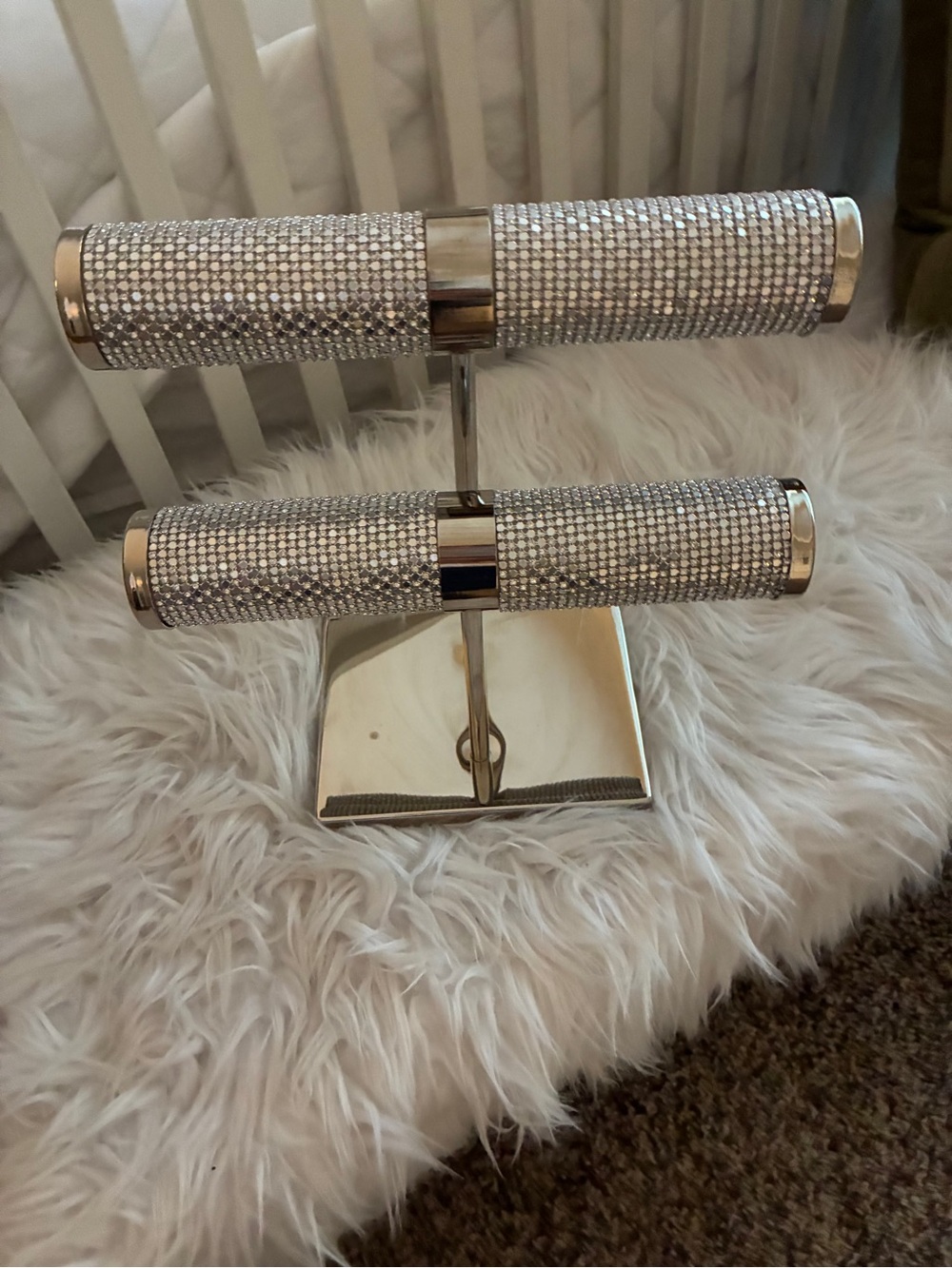 Tahari Silver Crystal-Embellished Jewelry T-Bar Display